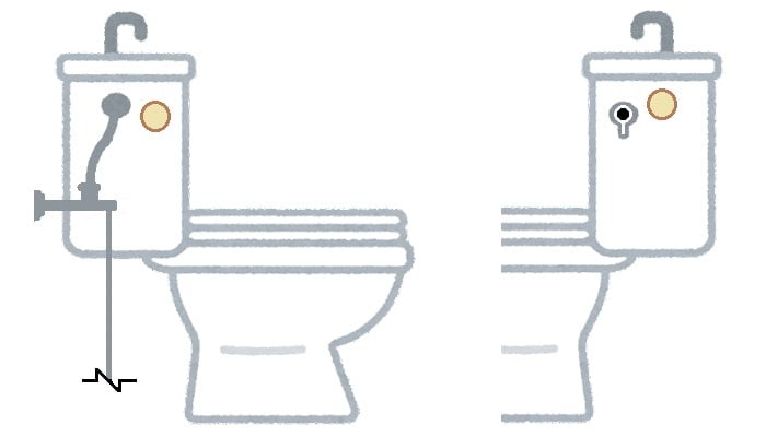 トイレタンクの側面